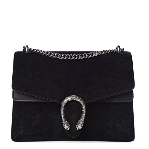 gucci dionysus medium leather shoulder bag black|gucci dionysus bag suede medium.